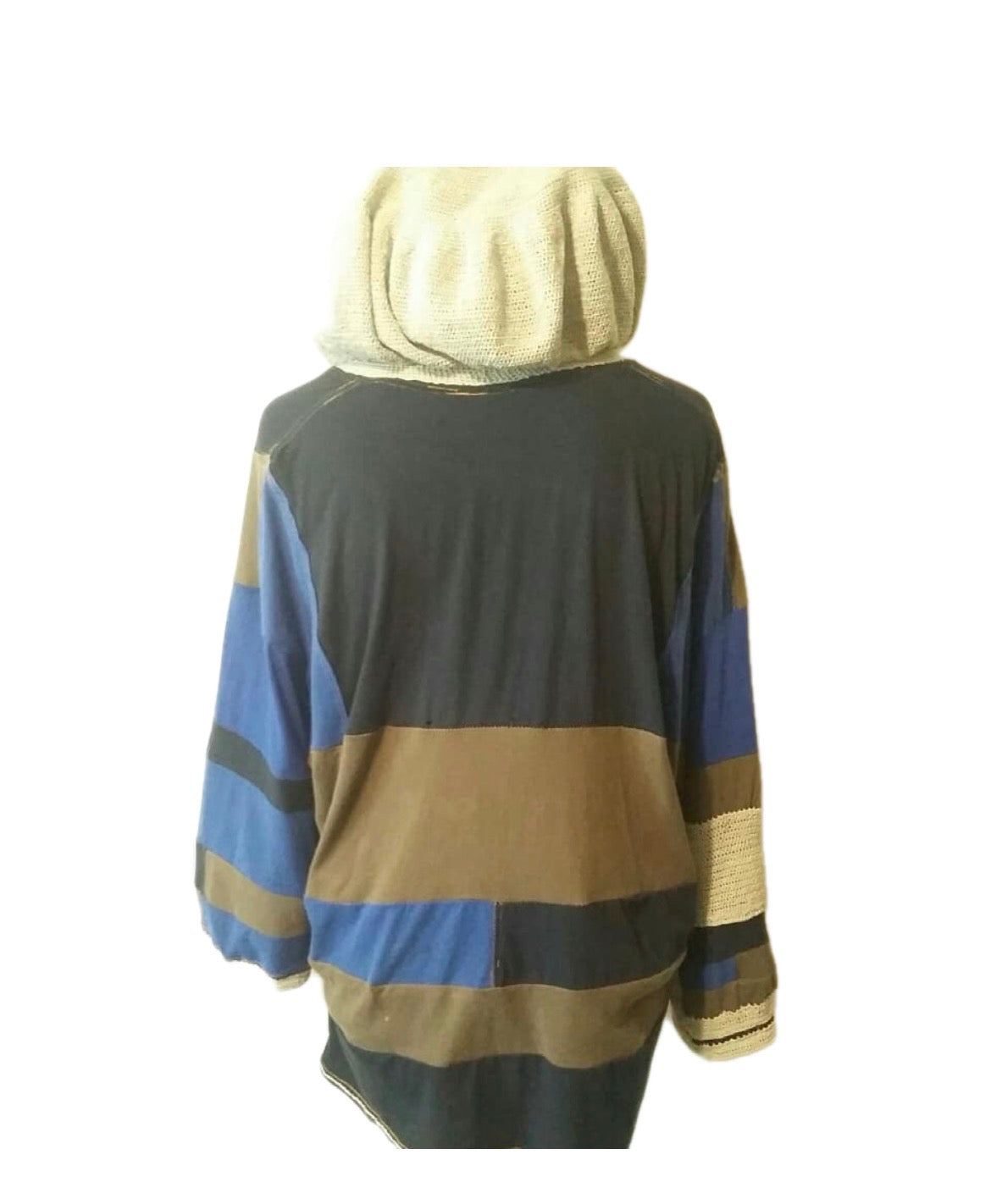Color-Blocked Fusion Cut-and-Sewn Laceweight Crochet Hockey Jersey